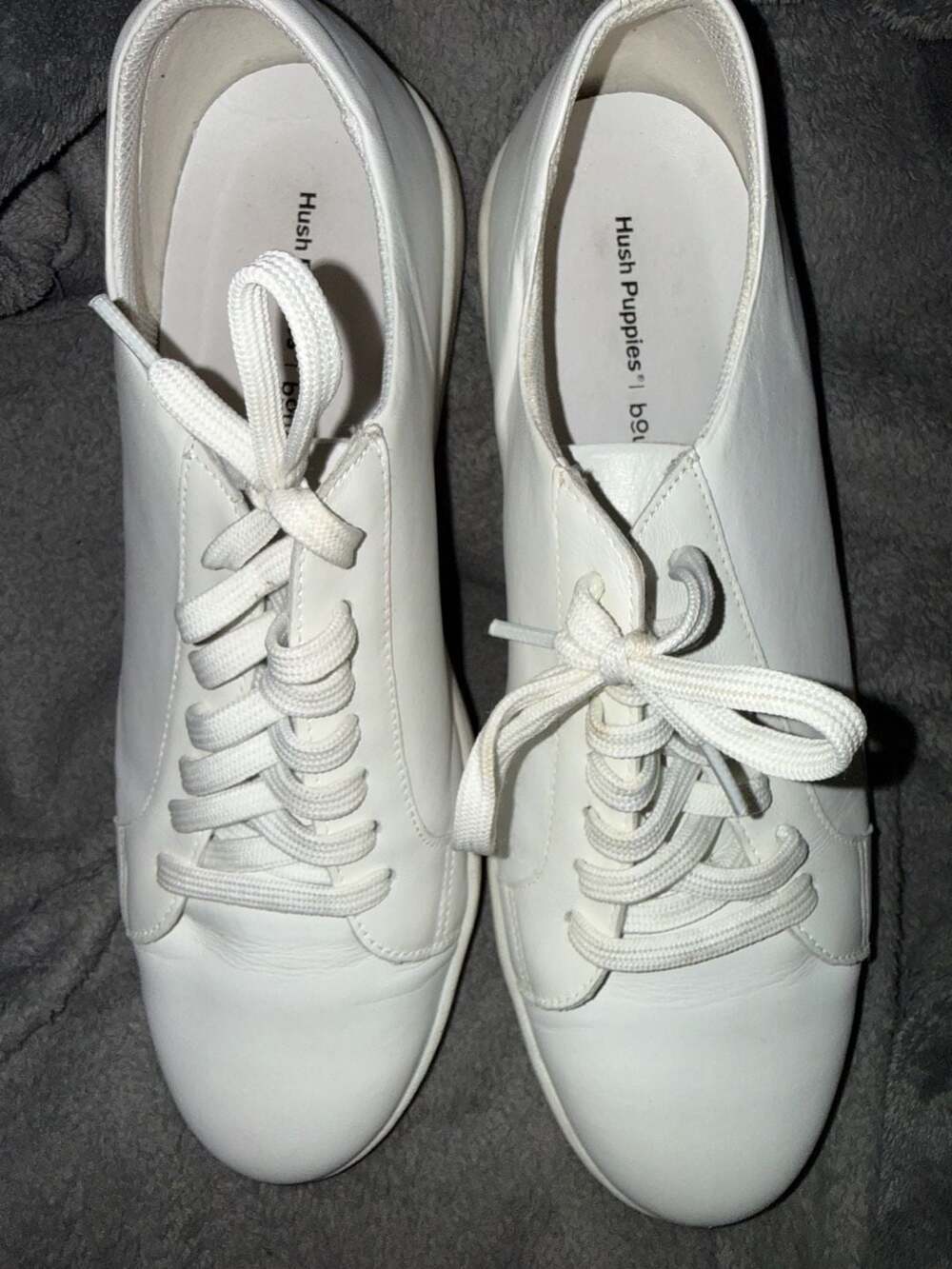 Hush Puppies Bounce White Leather Sneakers Size 11